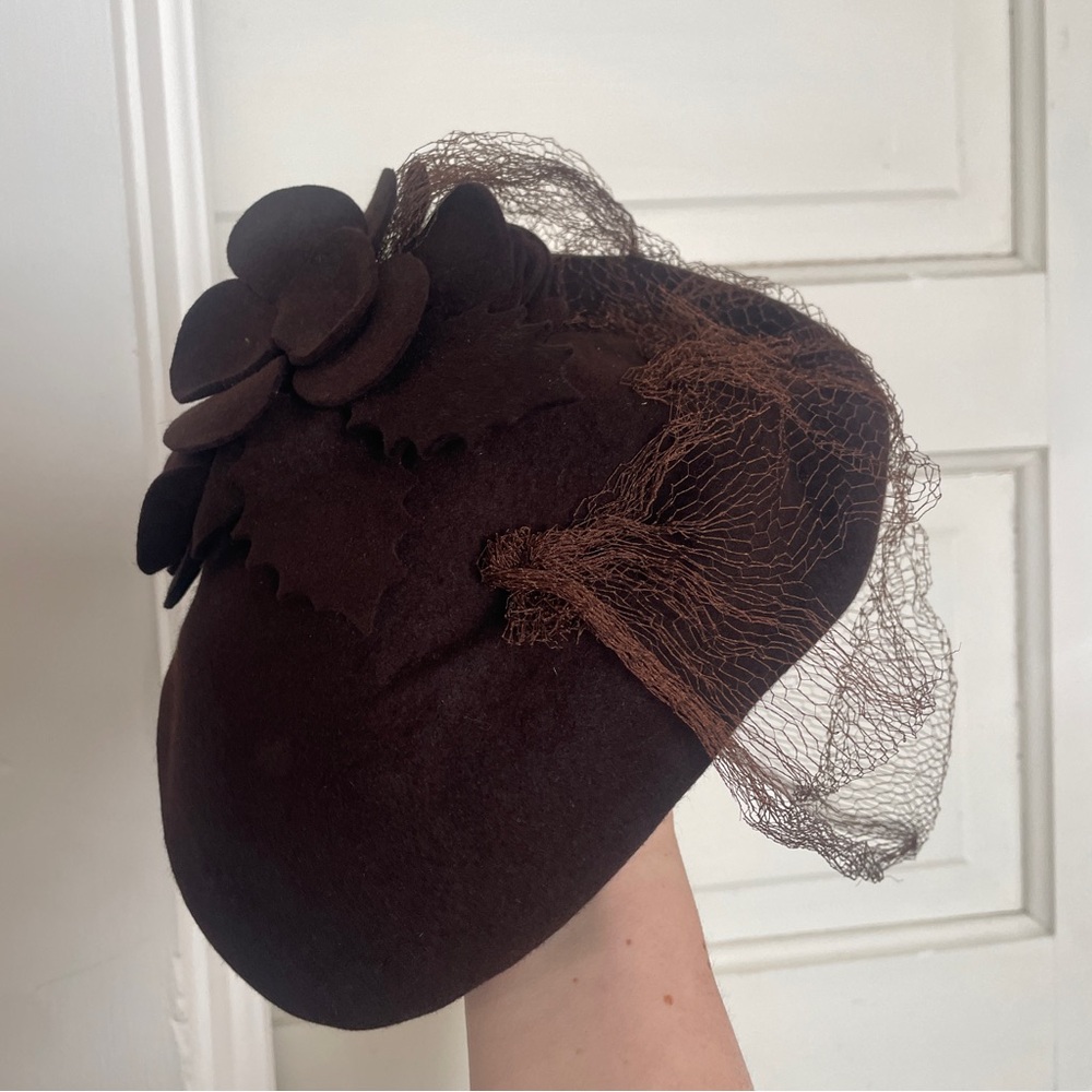 Vintage 1940s Brown Felt Hat New York Creation Pasadena Hat